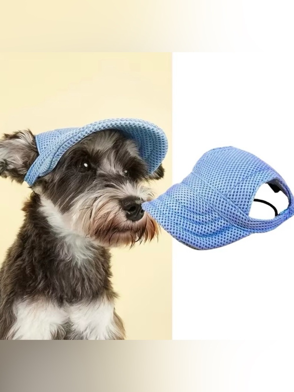 Lot of 2 NWOT Cooling Mesh Dog Baseball Cap Sun Hat - Light Blue & Black Bundle